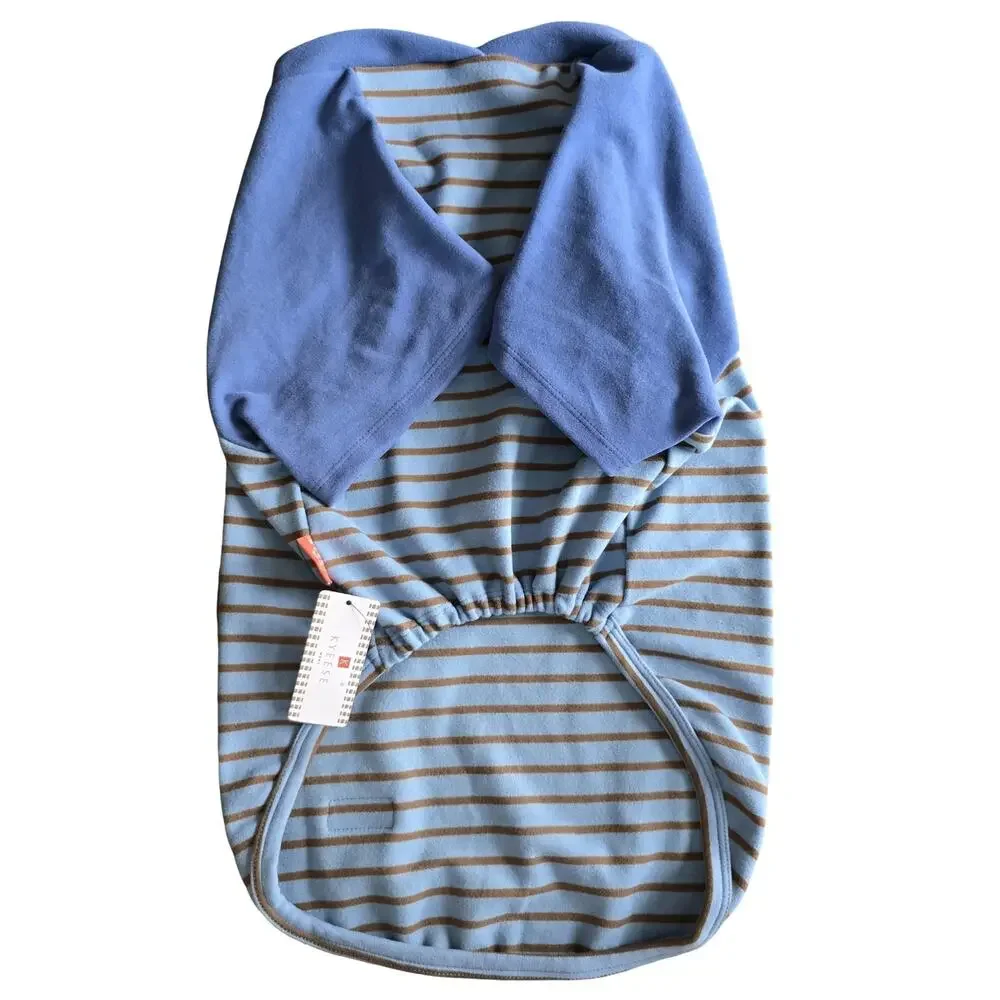 Kyeese Wear Dog Shirt XXL Blue Brown Striped Raglan Pet Tee NWT